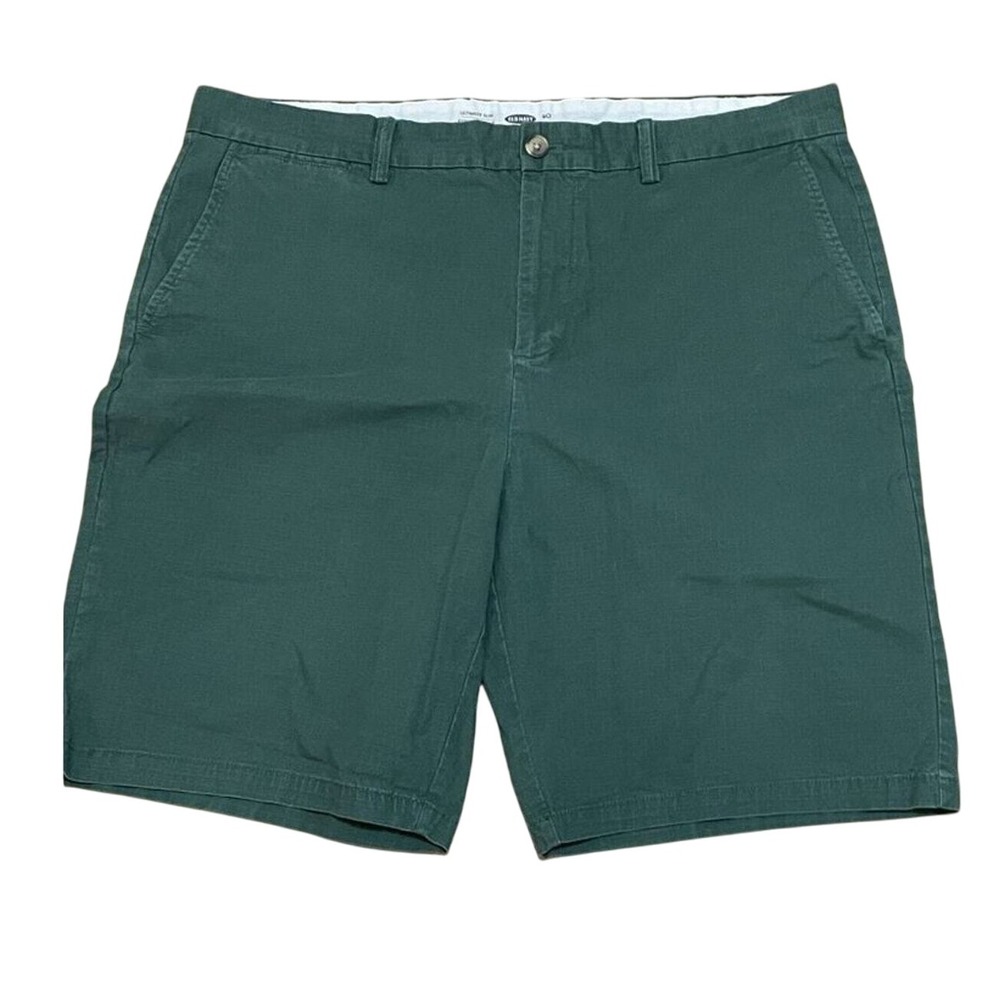 Old Navy‎ Mens Ultimate Slim Shorts 40 Green Casual Chino Flat Front